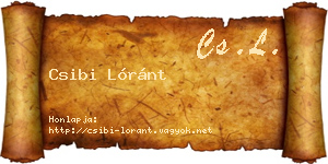 Csibi Lóránt névjegykártya